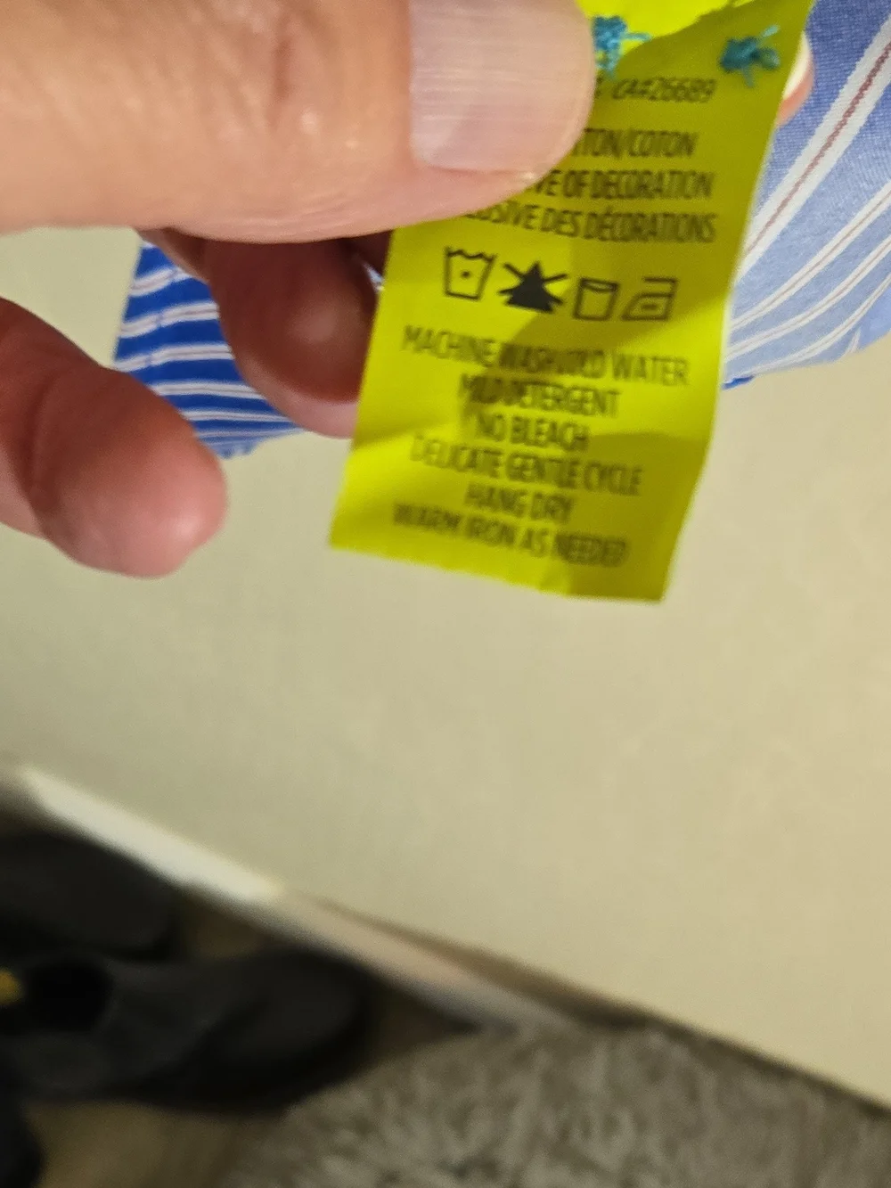 Men's Blue and White Striped Button-Up Shirt
